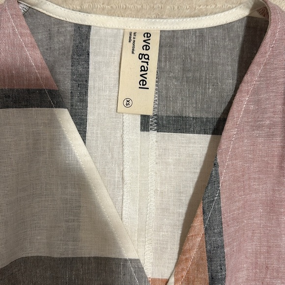 Eve gravel stripe linen top - Picture 2 of 3